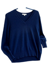 Marks & Spencer Navy  100% Cashmere V Neck Jumper