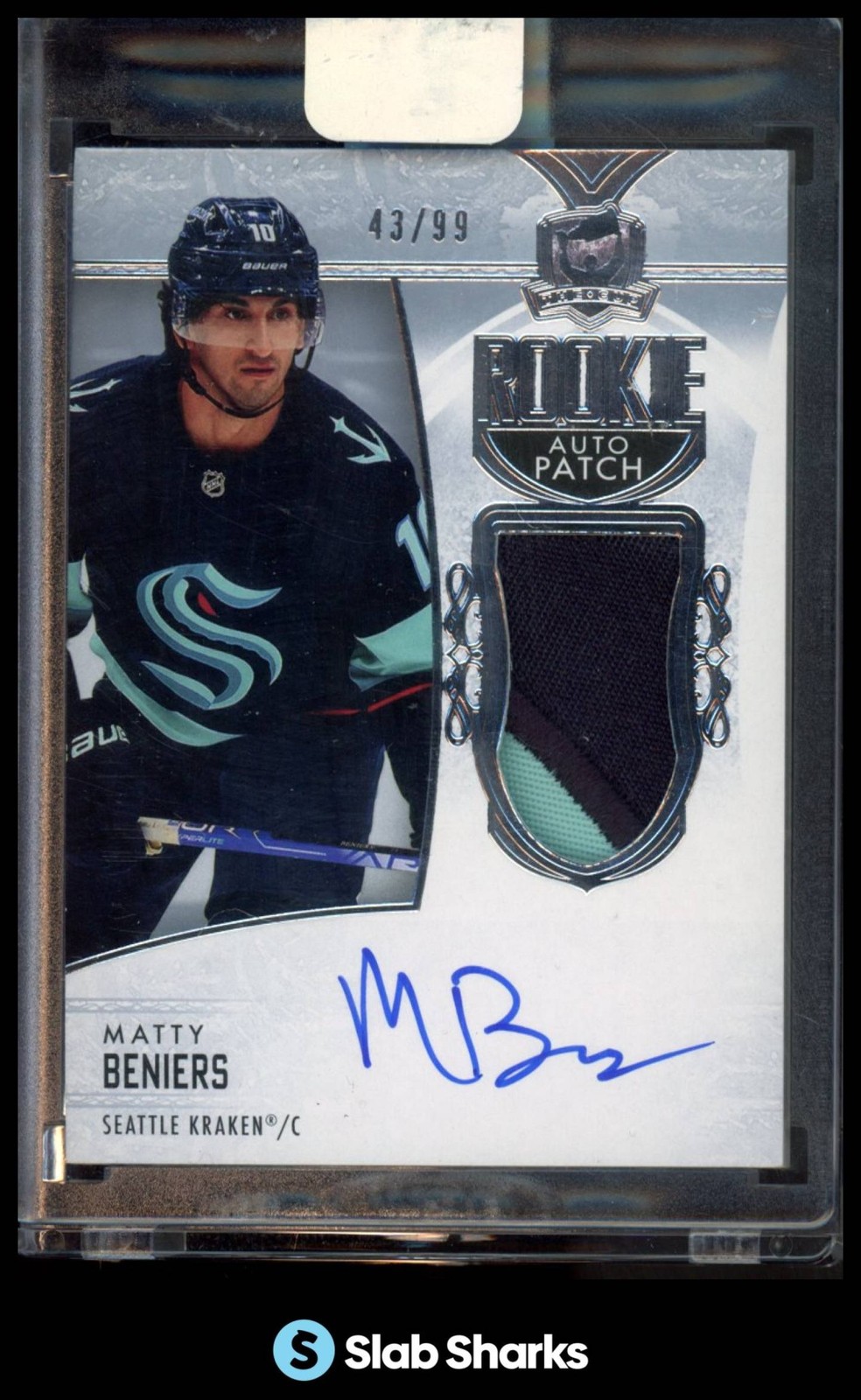 2022 UPPER DECK THE CUP #146 MATTY BENIERS ROOKIE PATCH AUTO RC ROOKIE /99