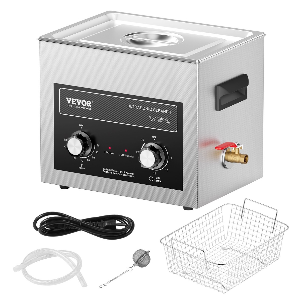 VEVOR Ultrasone Reiniger Machine 10L Roestvrij Staal Reinigingsmachine Digitale Verwarming Timer Sieradenreiniging Voor Commercieel Persoonlijk Thuisgebruik 10l 684957387 VEVOR Ultrasone Reiniger Machine 10L Roestvrij Staal Reinigingsmachine Digitale Verwarming Timer Sieradenreiniging Voor Commercieel Persoonlijk Thuisgebruik 10l 684957387