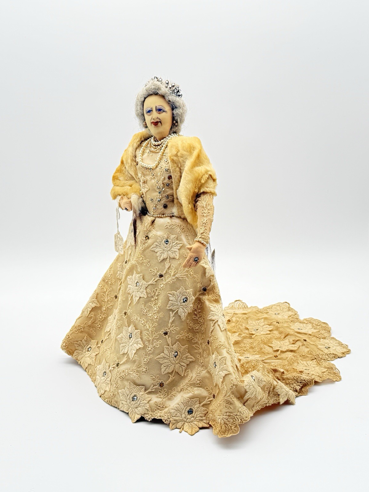 Vintage Queen Mary English Character Doll British Royal Memorabilia Handmade 17&Quot;