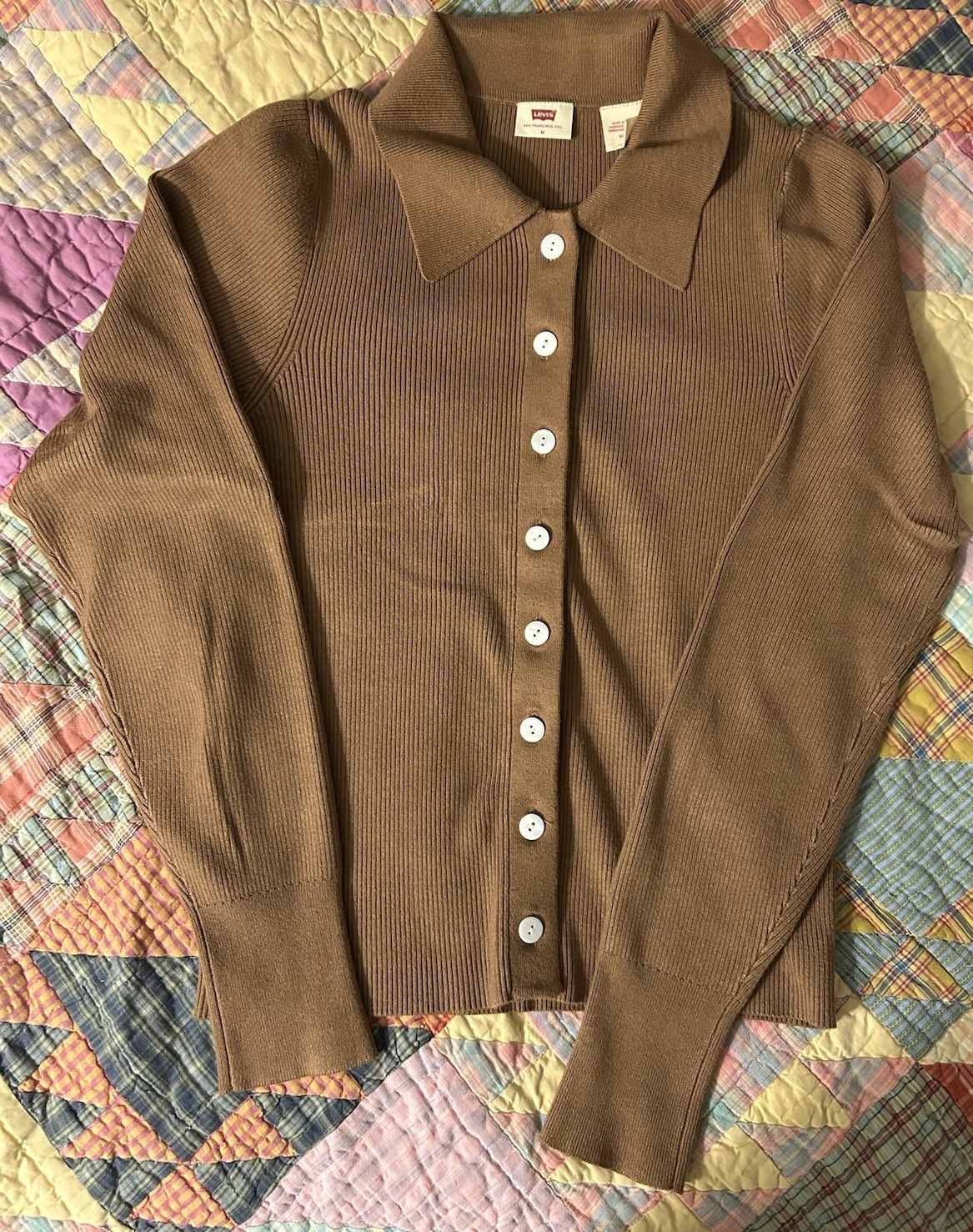 Levi’s Collared Button Up Ribbed Sweater, Women’s… - image 2