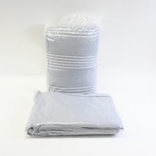 King Size Comforter Set- 8 pc Stripes Bedding Set-Grey 102 x 90" - New