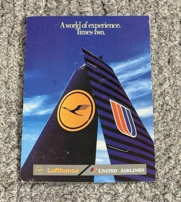 1996 United Airlines Lufthansa Airlines Düsseldorf Service Postcard