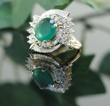 Brillant und Baguette Schliff Diamanten Ring in 585er / 14 Karat Gold XXYY