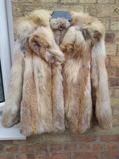 Fox Vintage Fox Fur Stylish luxury glamourous warm Winter Lined Coat S/m Size 12