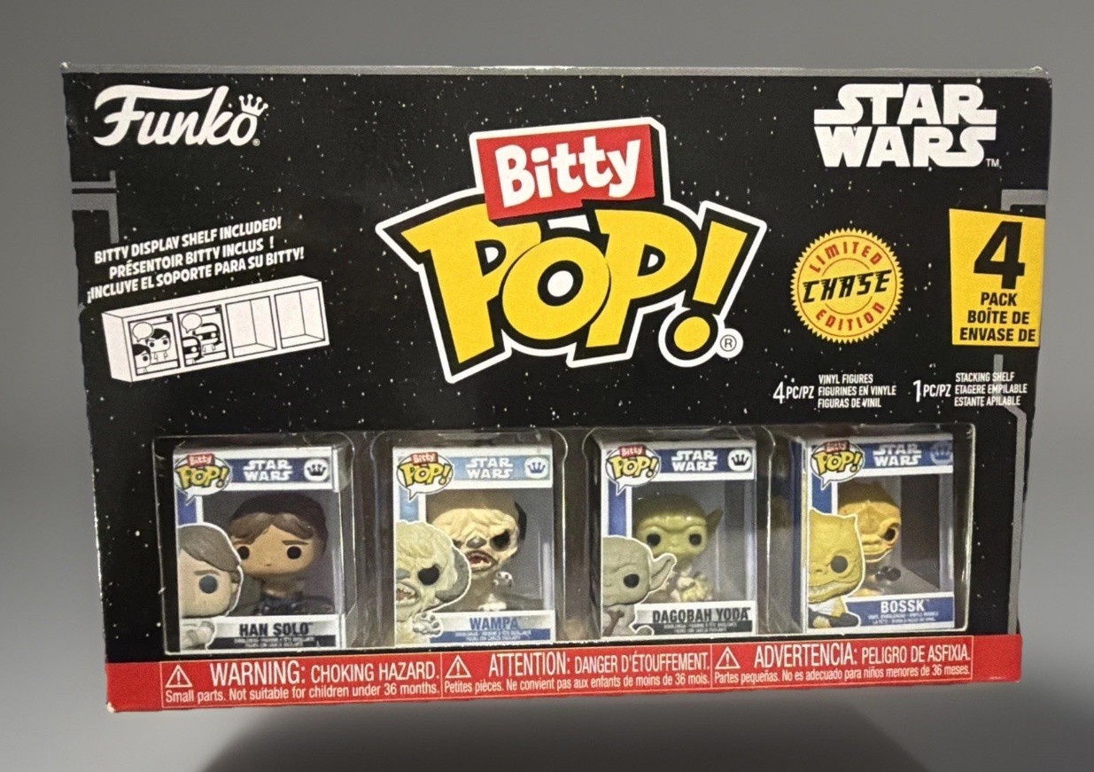 Funko Bitty Pop! Star Wars Series 2 4-Pack Han Solo, Wampa,Yoda, Bossk Chase