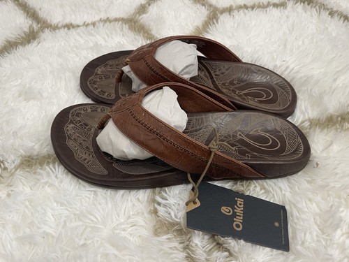 Sandalias Olukai Para Hombre Talla 12 Hiapo Chanclas Cómodas Playa Exterior-Ron/Madera Oscura - Imagen 5 de 18