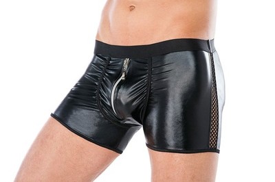 Andalea MC/9055 Herren Boxershorts Schwarz Wetlook Slip Pants S-M L-XL bis 5XL