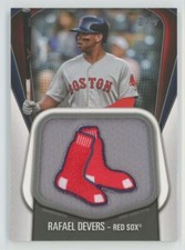 2020 Topps Jumbo Jersey Sleeve Patch Manufactured Relics Rafael Devers Boston