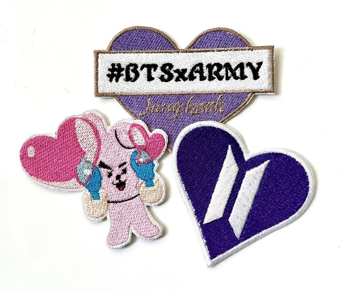 BTS BT21 ARMY Bangtan Jungkook Cooky Bunny Embroidered Purple