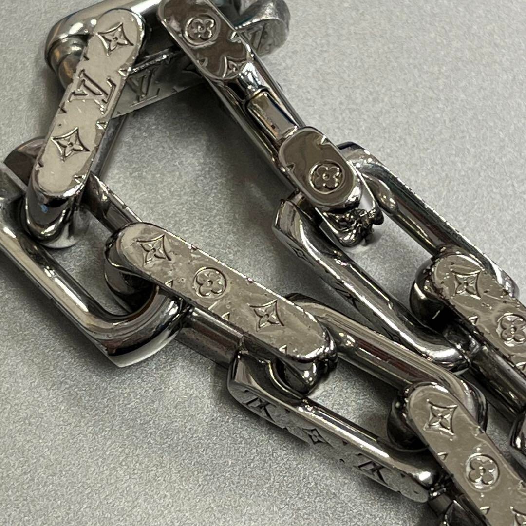LOUIS VUITTON Collier Chain Monogram Bracelet Size M Silver M64223 