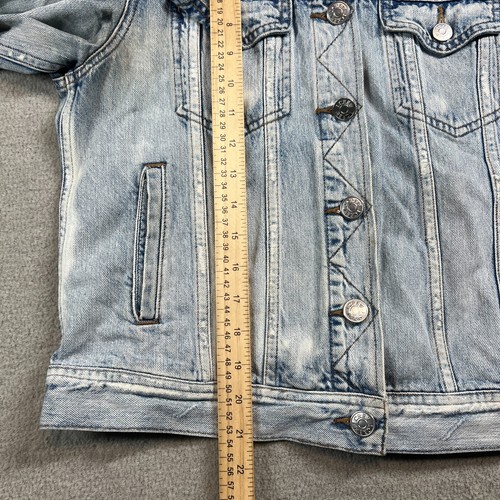 J Crew Indigo Jacket Womens Medium Blue Denim Jean Distressed Washed - Picture 8 of 10