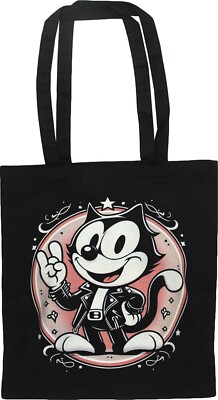 Felix die Katze Tragetasche wiederverwendbar Shopper Retro Vintage Cartoon Kitsch Tattoo