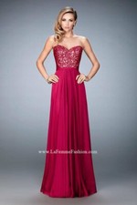 La Femme 21820 Cranberry Gala Gown Dress sz 12 FLASH SALE!