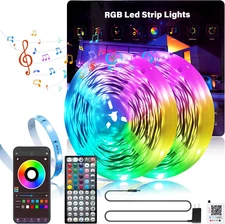 100FT Led Lights for Bedroom, Color Changing RGB Led Strip Lights Indoor, Music 
