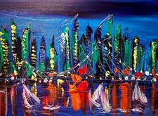 AMERICANN POP ART  PAINTING Impasto  Abstract   CANVAS ORIGINAL O7T