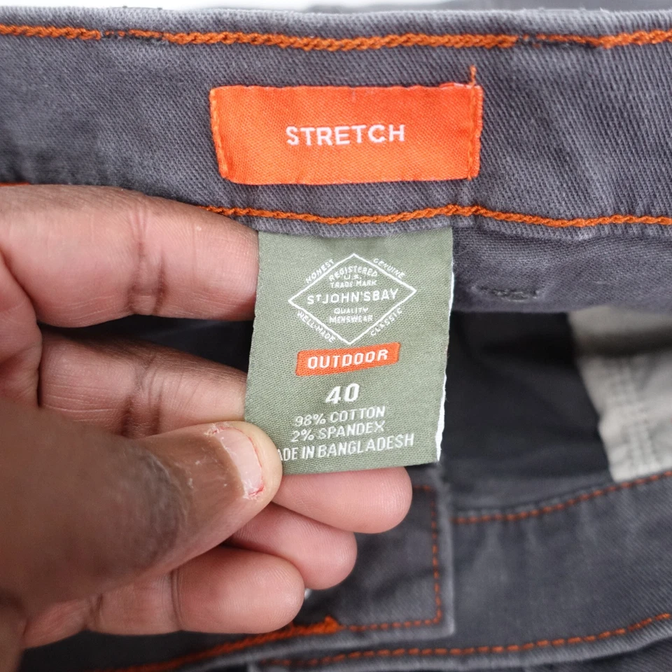 Pantalones de mezclilla St. John's Bay para hombre 40 negros elásticos pierna recta senderismo al aire libre Foto 4 de 4