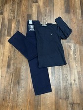 Boys Nautica Large Long Sleeve Shirt And Navy Blue Dress Pants Size 18H 18 Husky