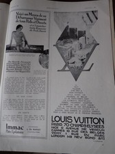 VUITTON malle porte habit 5+épil IMMAC publicité papier ILLUSTRATION 1930 col