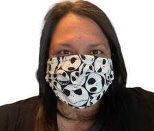 Face mask Jack Skellington W/B cotton hand made Fun Gift NWT Halloween