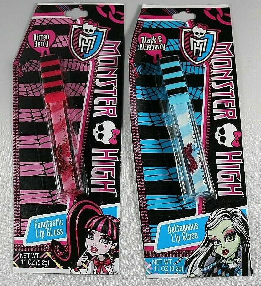 Monster High Flavored Lip Gloss Lot of 2 (Bitten Berry, Black & Blueberry)