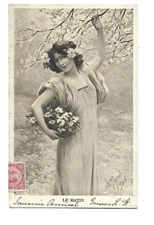 Fantasy Card Illustration Art Nouveau Woman The Morning