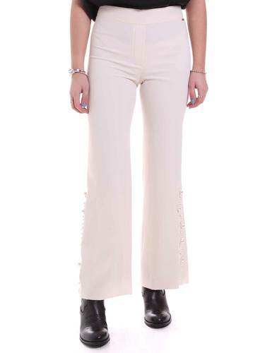 PANTALONE - DONNA - Nenette - PANTALONE TROMBETTA .0006 - POLIESTERE -  BIANCO | eBay