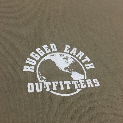 Rugged Earth Outfitters XL バックプリント 魚デザイン Rugged Earth Outfitters T Shirt Men's XL Fish Fishing Brown