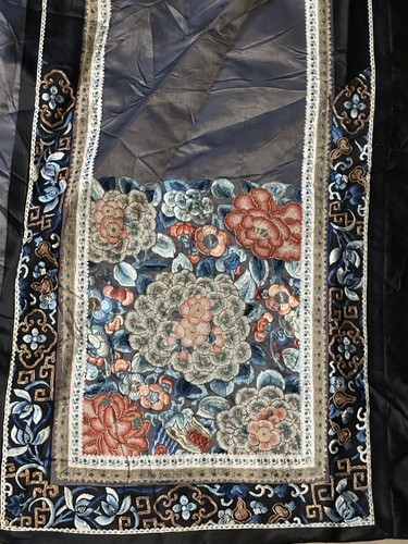 ANTIQUE CHINESE CHINA LADY SILK SKIRT TEXTILE QING DYNASTY EMBROIDERED 1900 - 第 4/13 張圖片