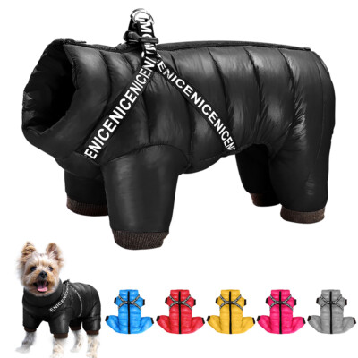 FUAMEY Hundejacke Mit Geschirr – Wasserdichter Wintermantel Für Hunde