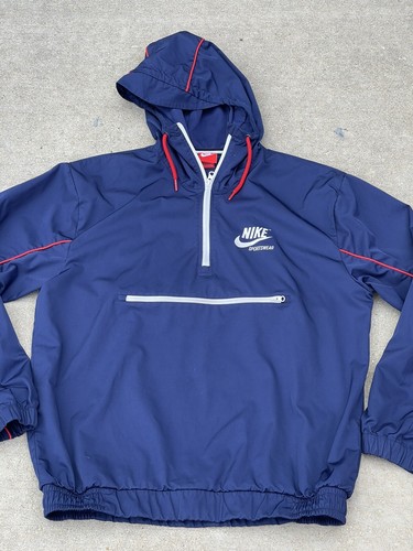 VINTAGE NIKE 1/4 ZIP RED WHITE BLUE 