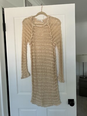 Isabel Marant Etoile Calice Crochet Knit Dress Size 42 Beige Sand Color  Coverup | eBay