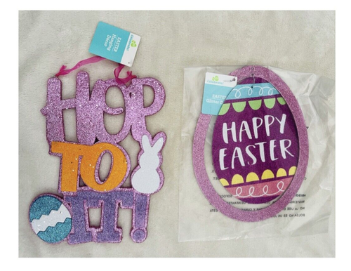  Easter Hanging Decor & Happy Easter Glitter Decor / NEW - Picture 1 of 3