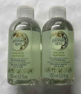 Avon PLANET SPA HEAVENLY HYDRATION Dry Oil Spray w/Mediterranean Olive Oil 2 Pk