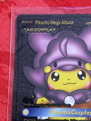 Pokemon Pikachu Mega Altaria Tag Cosplay 590hp Black Foil Fan Art