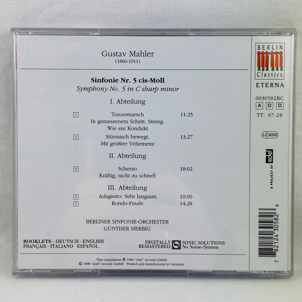 HERBIG MAHLER Symphonie No. 5 BERLIN CLASSICS CD - Bild 2 von 4