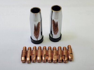 12pc MB24KD MIG Torch Kit 10 x 0.8mm Tips + 2 x Shields Nozzle Insulator US SHIP