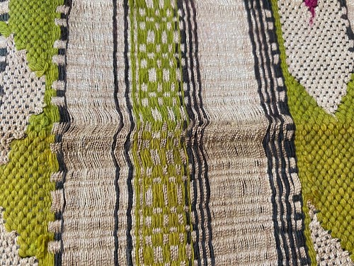 Antique Sumatran Shawl Belt Runner Heavy Metallic Threads XX869 - Picture 6 of 12