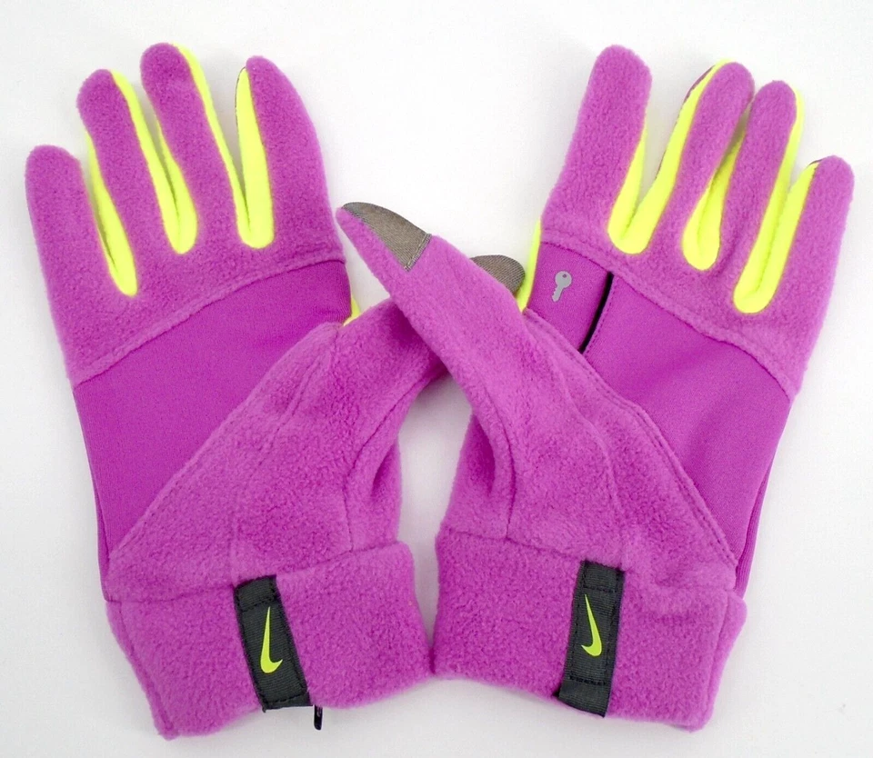Guantes Nike Thermal Tech para mujer para correr magenta/voltio/plateados Foto 2 de 4