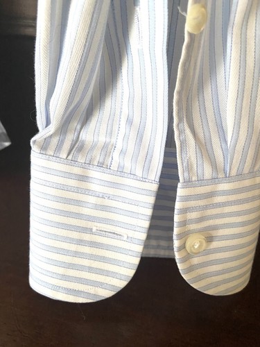 A.Basile 52 Sartoriale Mens L/S Dress Shirt Blue White 17/43 Italy - Picture 5 of 10