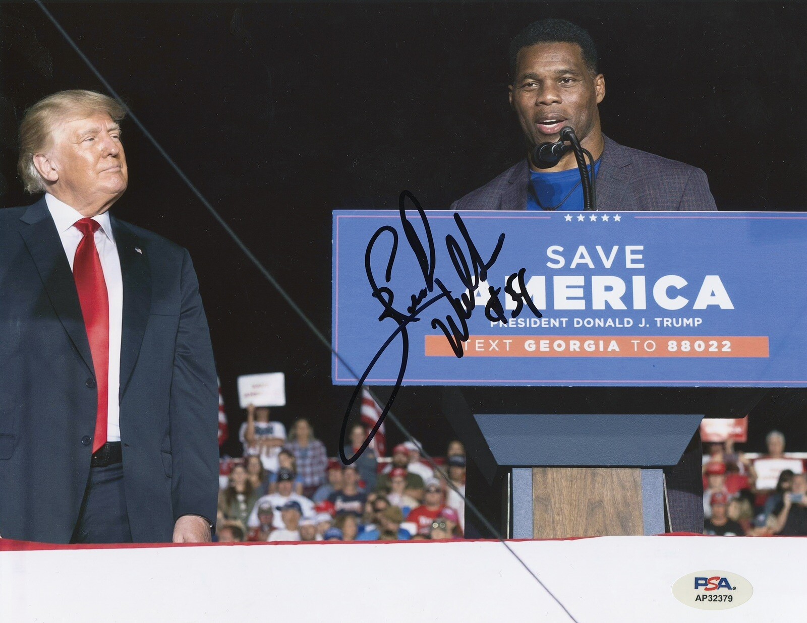 Herschel Walker Autographed Signed Georgia Bulldogs 8x10 Photo Trump Psa/Dna Coa 