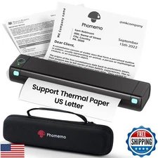 Phomemo M08F Portable Printer Wireless for Travel, Thermal Bluetooth Inkless 