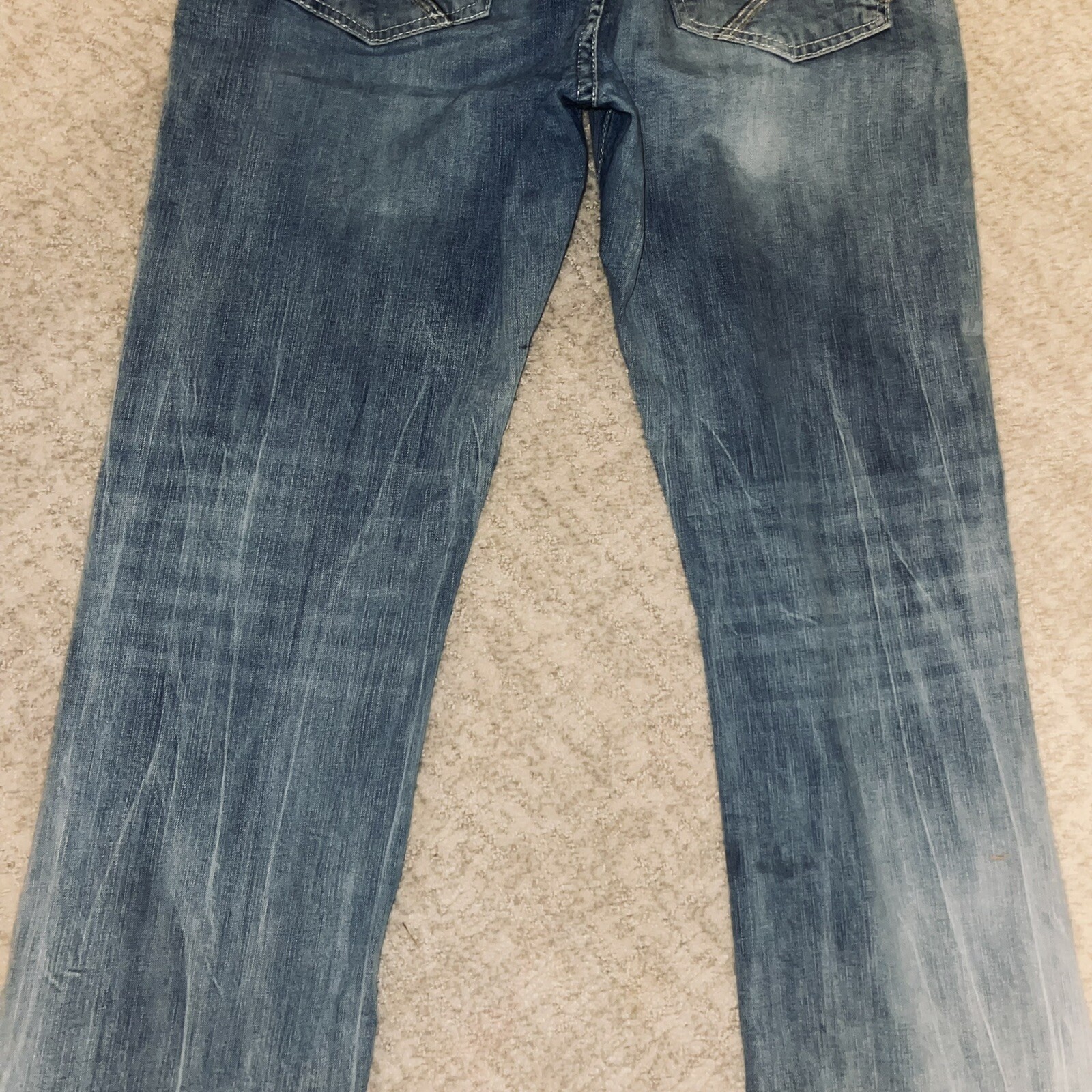 TK Axel Jeans Men's 38 x 32 Slim Boot Cut Flap Pockets Med Wash