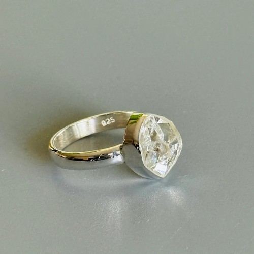 Diamond Herkimer Ring Solid 925 Sterling Silver Handmade Jewerly For Women Ring - Picture 2 of 8