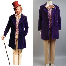 Willy Wonka and the Chocolate Factory Gene Wilder 1971 Cosplay Uniform Costume/