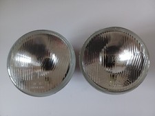 7" LHD EURO CLASSIC CAR HEADLAMPS HEADLIGHTS HALOGEN H4 CONVERSION  WITH PILOT