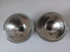 7" LHD EURO CLASSIC CAR HEADLAMPS HEADLIGHTS HALOGEN H4 CONVERSION  WITH PILOT