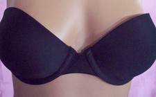 EUC 34C Black Victoria's Secret Strapless lightly Padded Demi Underwire Bra