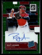 2022 Donruss Optic Rated Rookie Signatures Green Prizm Riley Adams /49