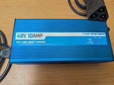 48 Volt 10 Amp Golf Cart Battery Charger for EZGO RXV TXT 3-pin Triangular Plug,